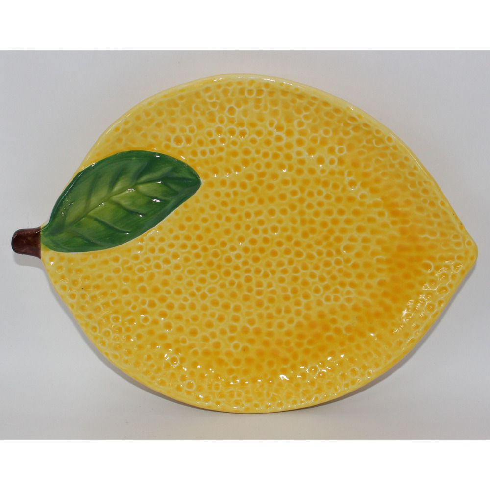 Arlington Designs Ceremic Lemon Small Yellow Plate with Textured Surface